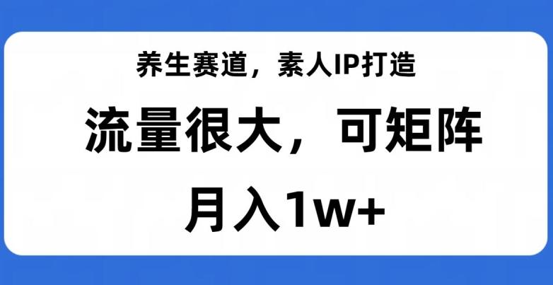 养生赛道，素人IP打造，流量很大，可矩阵，月入1w+【揭秘】-网创