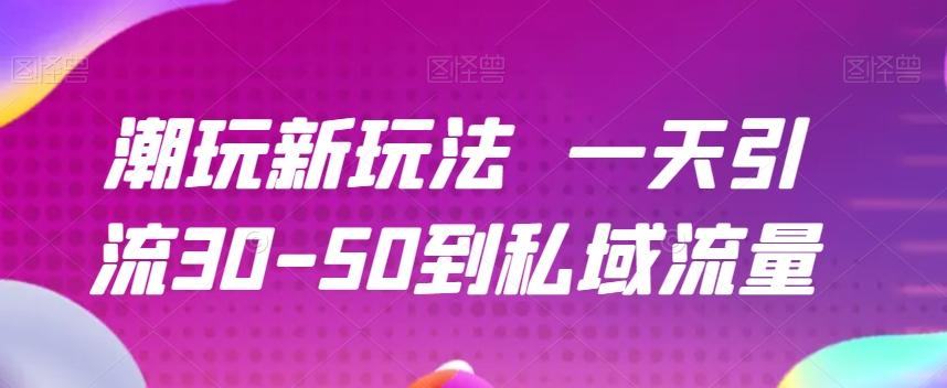 潮玩新玩法一天引流30-50到私域流量-网创