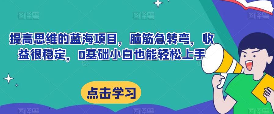 提高思维的蓝海项目，脑筋急转弯，收益很稳定，0基础小白也能轻松上手-网创