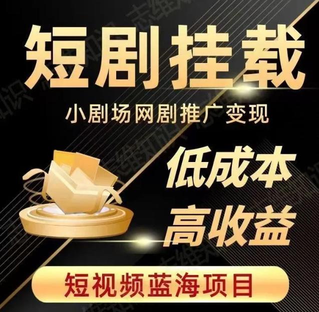 2023短视频蓝海项目，抖音快手短剧推广变现教程，低成本高收益-网创