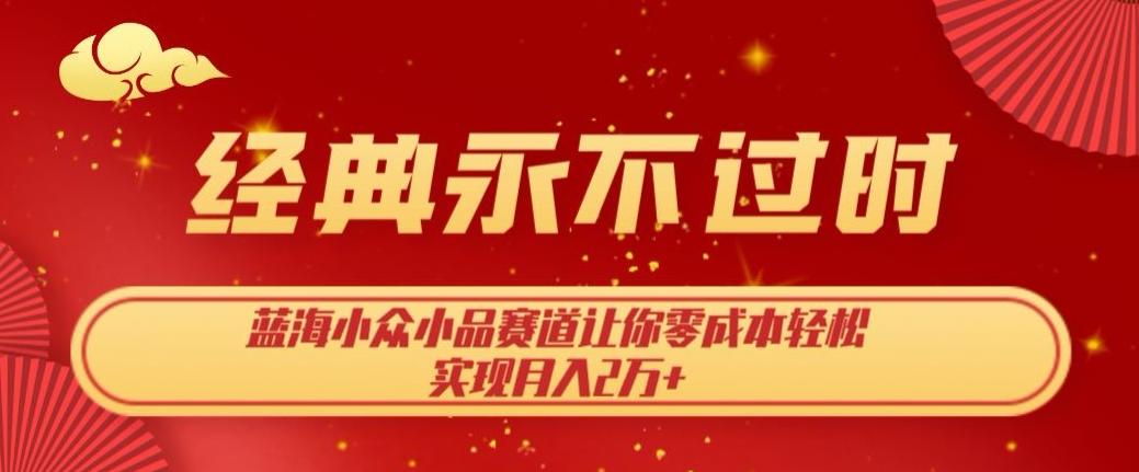 经典永不过时，蓝海小众小品赛道，让你零成本轻松实现月入2万+-网创