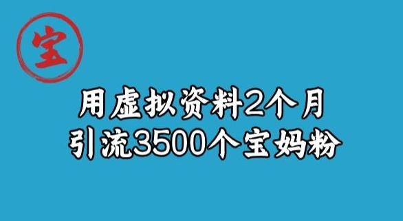 宝哥虚拟资料项目，2个月引流3500个宝妈粉-网创