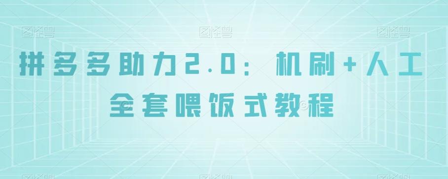 拼多多助力2.0：机刷+人工全套喂饭式教程【揭秘】-网创