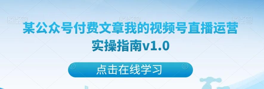 某公众号付费文章我的视频号直播运营实操指南v1.0-网创