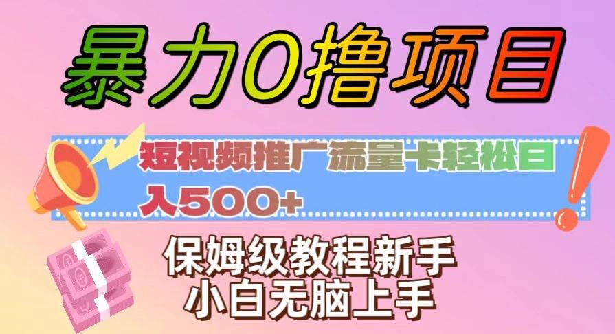 暴力0撸项目：短视频推广流量卡轻松日入500+，保姆级教程新手小白无脑上手【揭秘】-网创