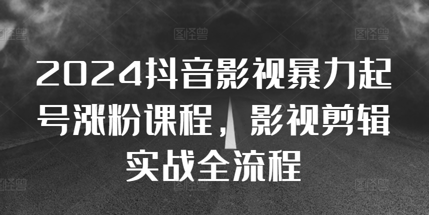 2024抖音影视暴力起号涨粉课程，影视剪辑搬运实战全流程-网创