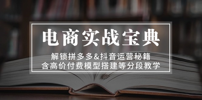 电商实战宝典 解锁拼多多&抖音运营秘籍 含高价付费模型搭建等分段教学-网创