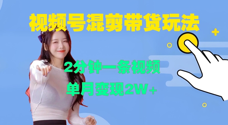 视频号混剪玩法，2分钟一条视频，单月变现2W+【揭秘】-网创