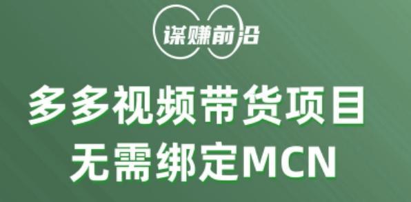 多多视频带货个人版 ，无需绑定mcn，简单操作月入3000+-网创