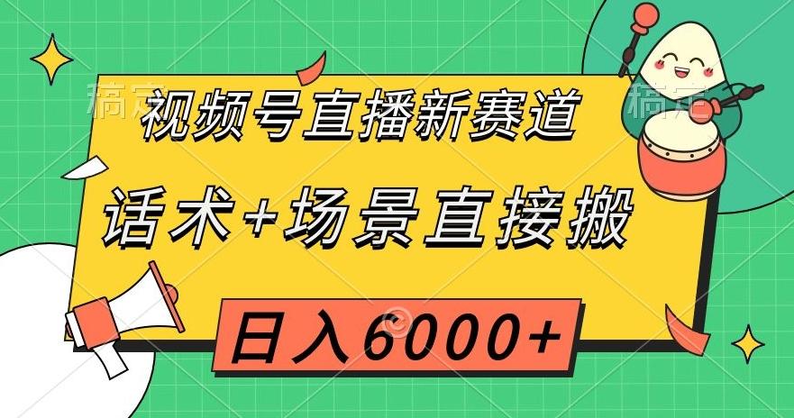 视频号直播新赛道，话术+场景直接搬，日入6000+【揭秘】-网创