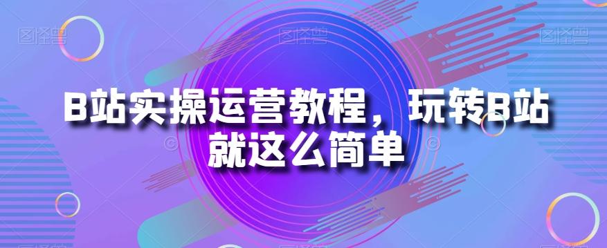 B站实操运营教程，玩转B站就这么简单-网创