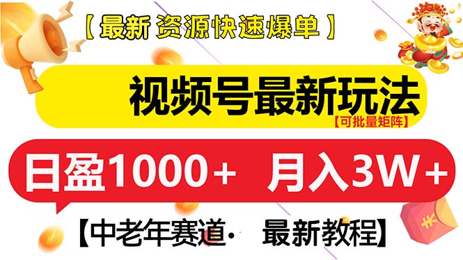 视频号最新玩法 中老年赛道 月入3W+-网创