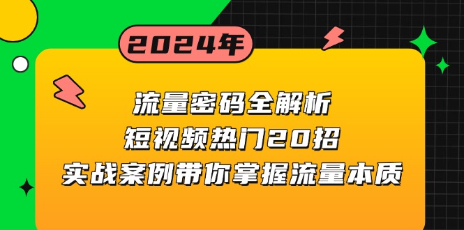 流量密码全解析：短视频热门20招，实战案例带你掌握流量本质-网创