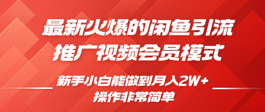 闲鱼引流推广影视会员,0成本就可以操作,新手小白月入过W+【揭秘】
