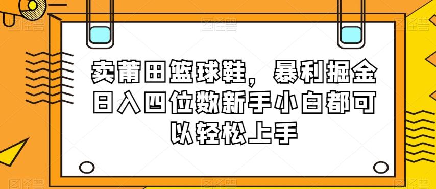 卖莆田篮球鞋，暴利掘金日入四位数新手小白都可以轻松上手【揭秘】-网创