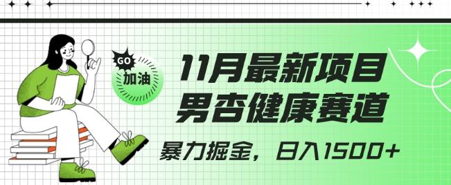 最新项目，男杏健康赛道，暴力掘金，日入1500+-网创