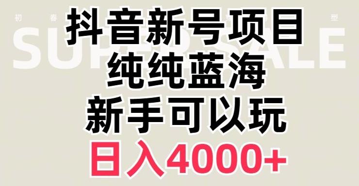 抖音蓝海赛道，必须是新账号，日入4000+【揭秘】-网创