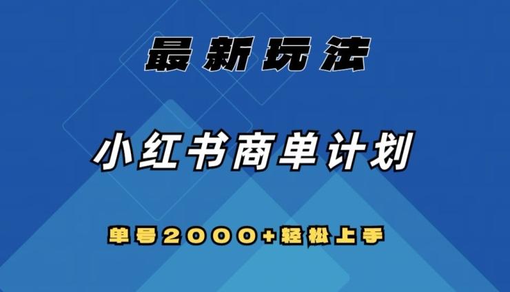 全网首发，小红书商单计划最新玩法，单号2000+可扩大可复制【揭秘】-网创