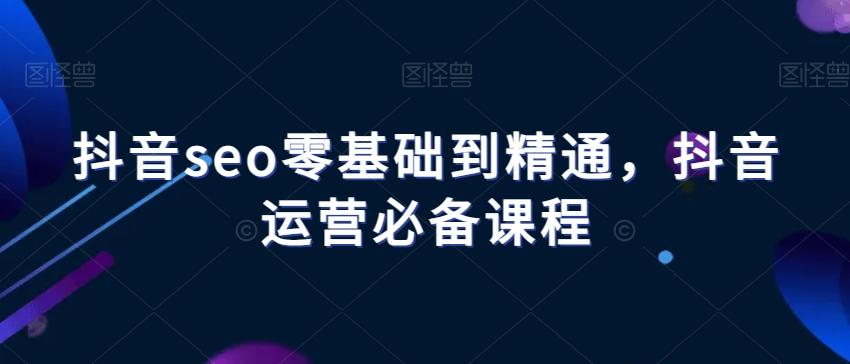 抖音seo零基础到精通，抖音运营必备课程-网创