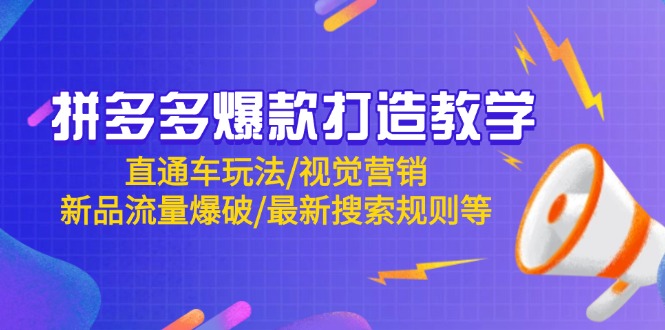 拼多多爆款打造教学：直通车玩法/视觉营销/新品流量爆破/最新搜索规则等-网创