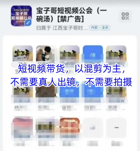 宝子哥头部团队短视频带货，以混剪为主，不需要真人出镜，不需要拍摄-网创