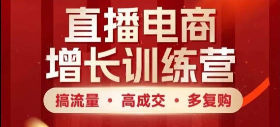 直播电商增长训练营，搞流量·高成交·多复购，快速上手有思路-网创