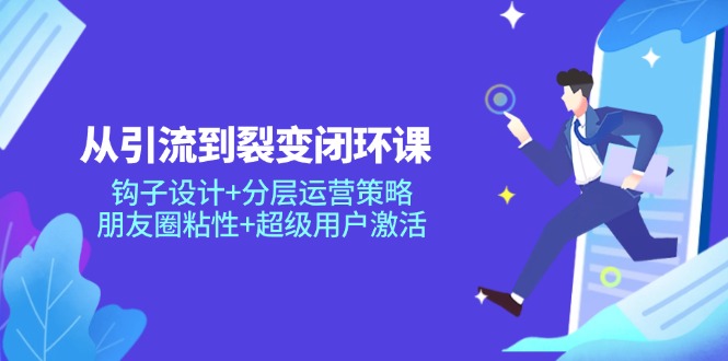 从引流到裂变闭环课：钩子设计+分层运营策略，朋友圈粘性+超级用户激活-网创