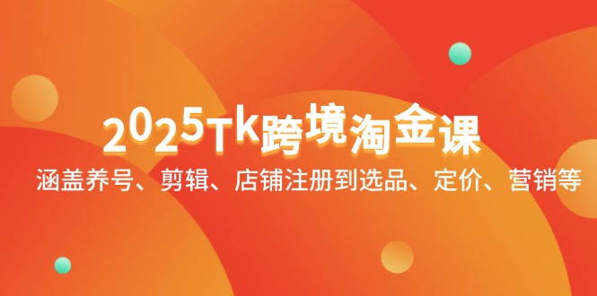 2025Tk跨境淘金课：涵盖养号、剪辑、店铺注册到选品、定价、营销等-网创