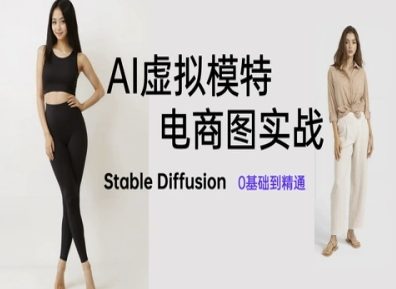 AI虚拟模特电商图实战，AI绘画Stable Diffusion 0基础到精通-网创